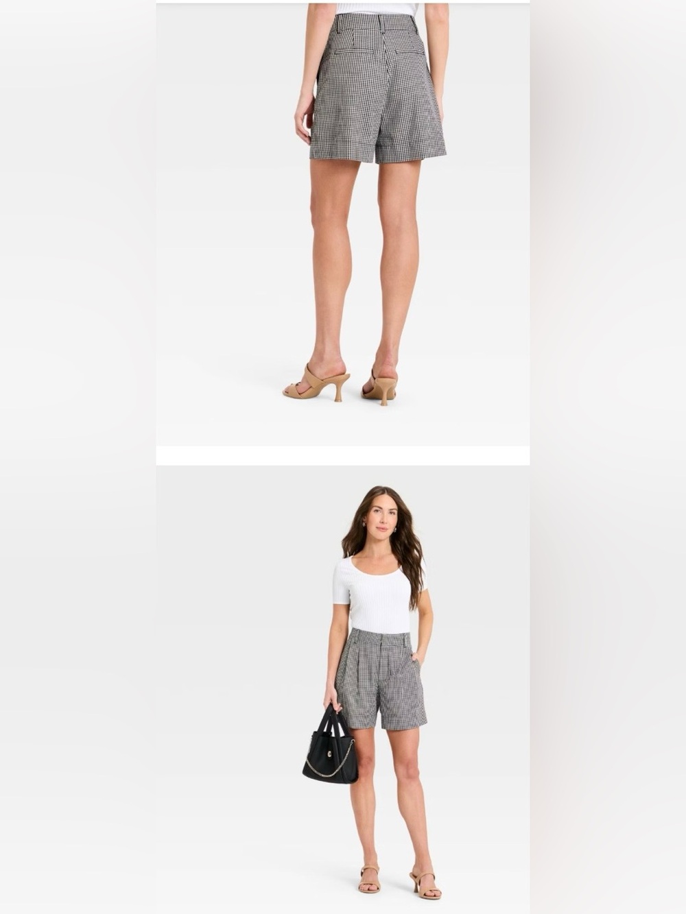 a new day Black and White Gingham Bermuda Shorts - Picture 4 of 4